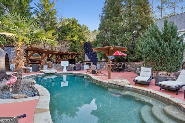 view of pool with a patio