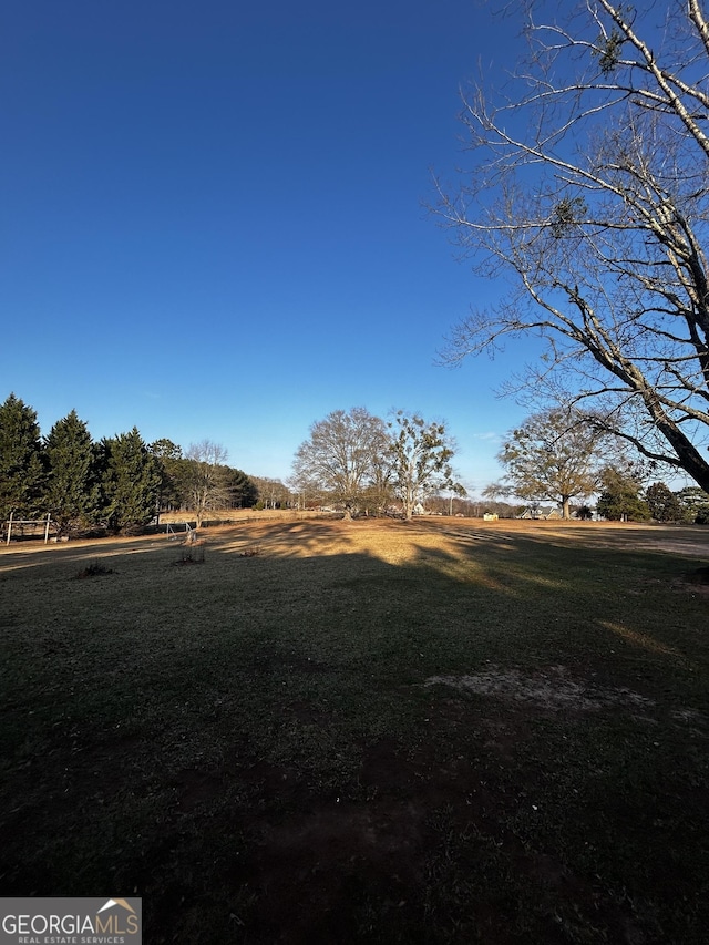 view of yard with a rural view