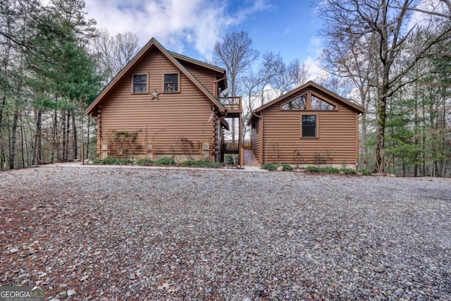 236 William Branch Rd, Morganton, GA 30560 - back of house with log exterior and a balcony