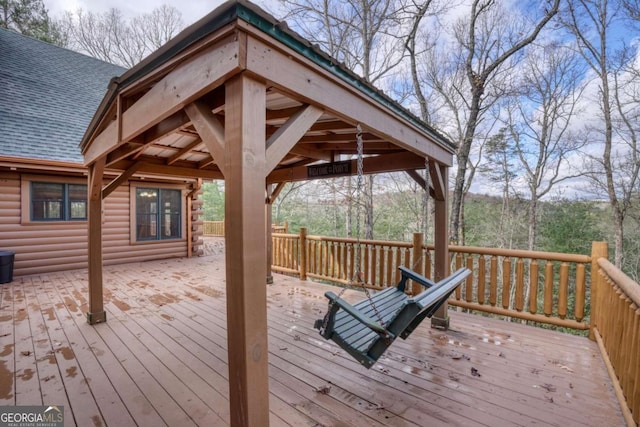 deck featuring a gazebo