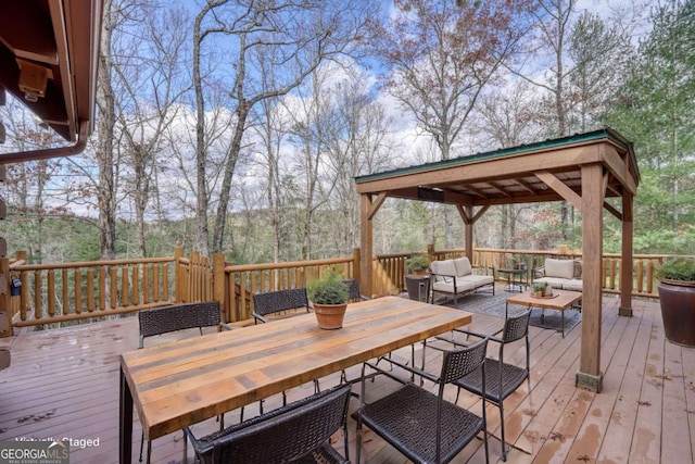 deck with an outdoor living space