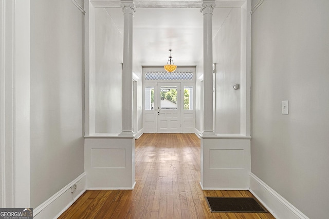 entrance foyer with hardwood / wood-style flooring