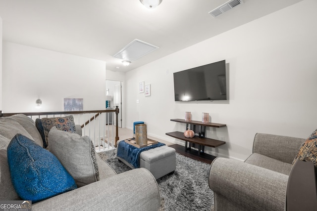 living room featuring hardwood / wood-style flooring