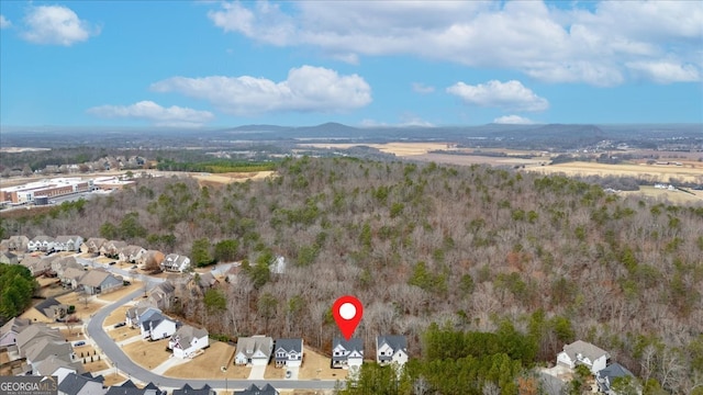 aerial view featuring a mountain view