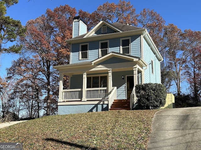 view of front of home featuring a porch