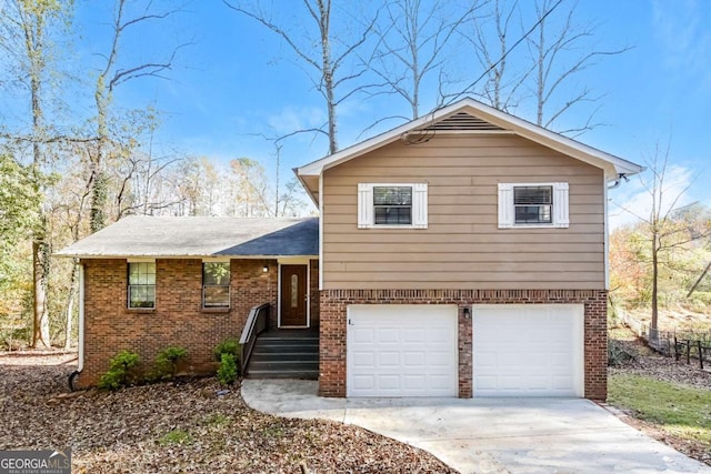 tri-level home with a garage