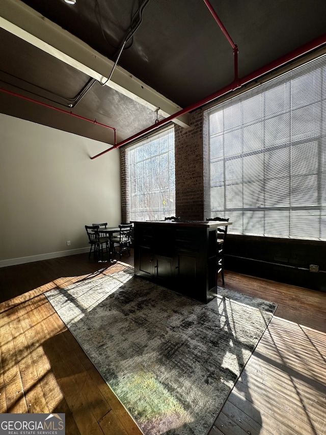 interior space with hardwood / wood-style flooring