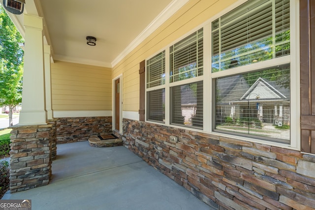 view of patio with a porch