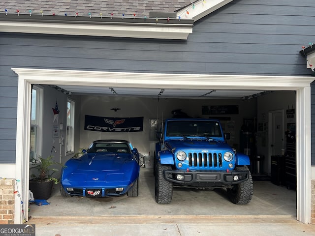 view of garage