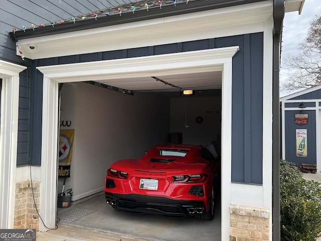 view of garage