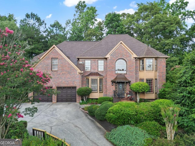 view of front of house with a garage