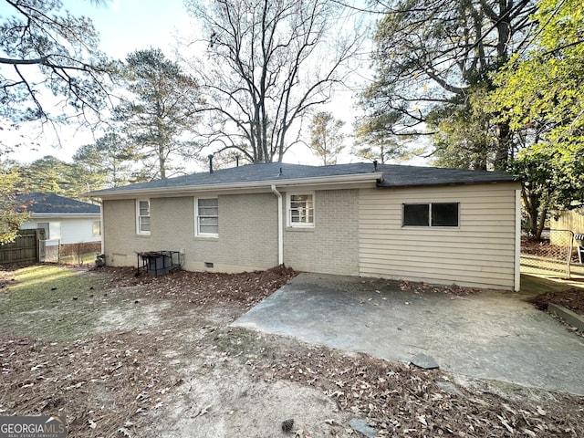 rear view of house featuring a patio area