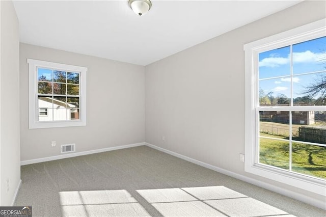 carpeted empty room with a healthy amount of sunlight