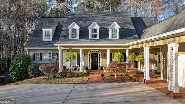 view of new england style home