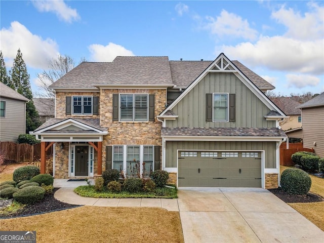 craftsman-style home featuring a garage