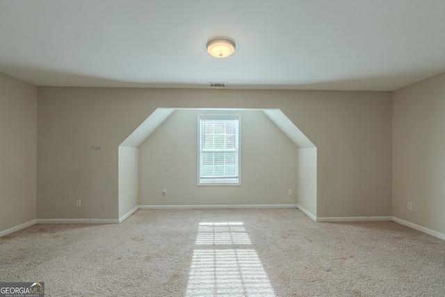 additional living space with light carpet