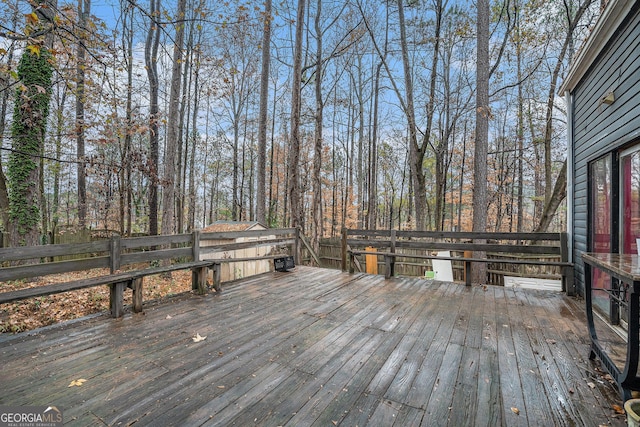 view of wooden deck