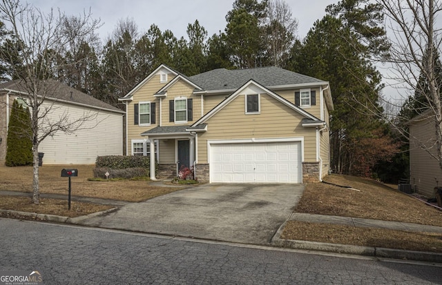 view of front of home with a garage