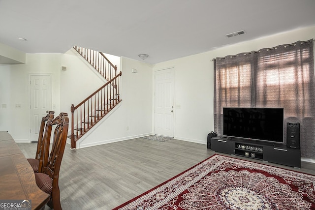 living room featuring hardwood / wood-style flooring