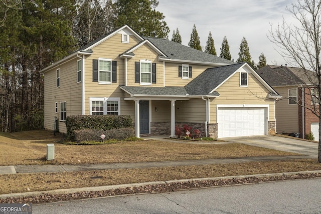 view of front of home featuring a garage