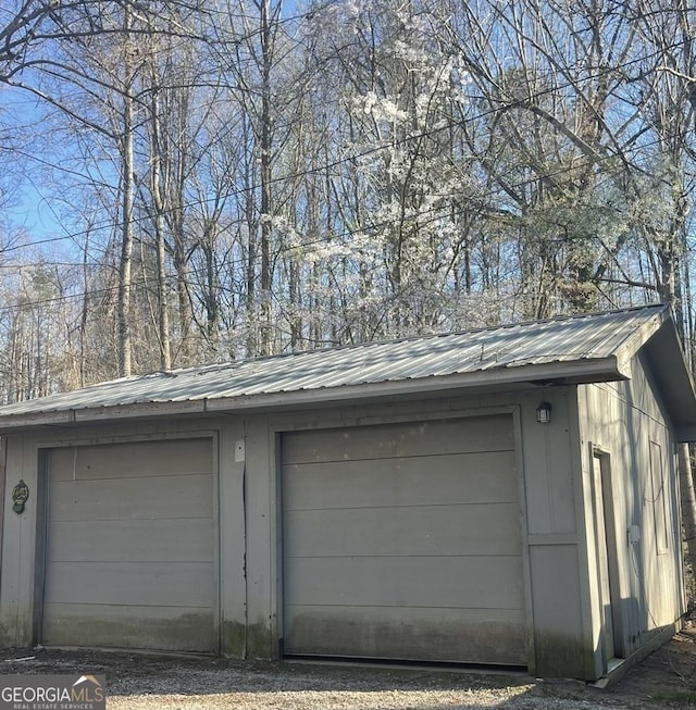 view of garage