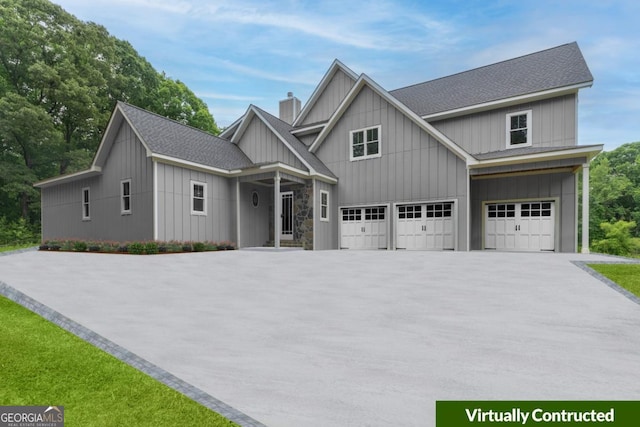 view of front facade with a garage