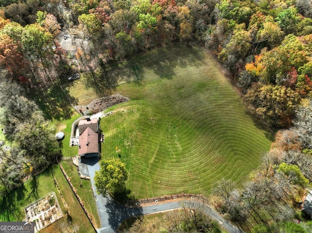 aerial view featuring a rural view