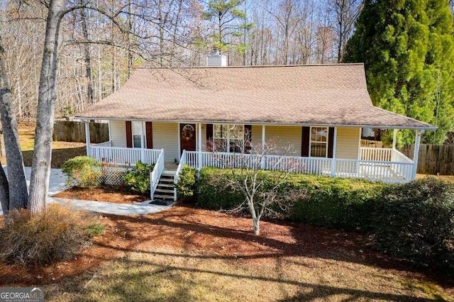 view of front of house with covered porch