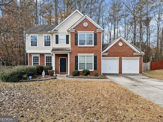 view of front of home featuring a garage