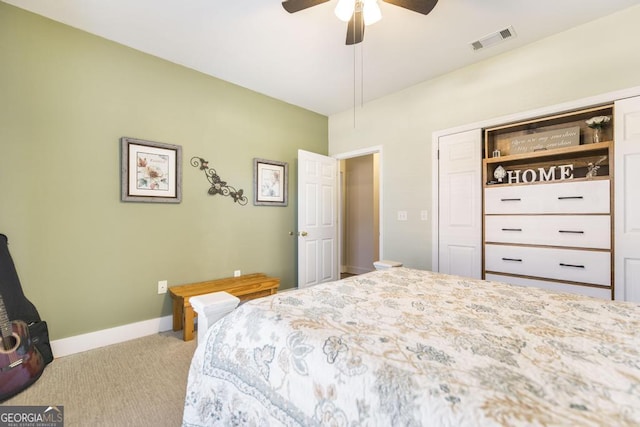104 Red Fox Run, Dublin, GA 31021 - bedroom featuring carpet, a ceiling fan, and baseboards