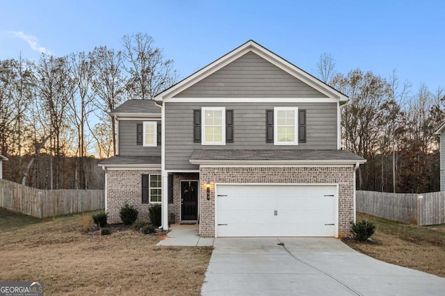 front facade featuring a garage