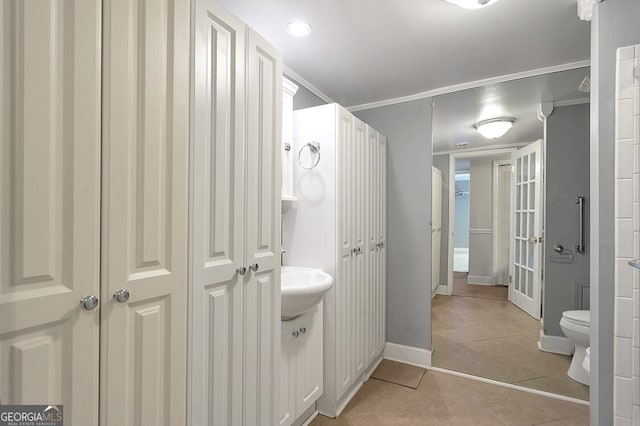 6851 Roswell Rd Unit D14, Atlanta, GA 30328 - bathroom featuring tile patterned floors and ornamental molding