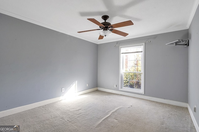 6851 Roswell Rd Unit D14, Atlanta, GA 30328 - carpeted spare room featuring ceiling fan and ornamental molding
