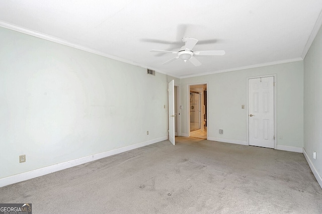 6851 Roswell Rd Unit D14, Atlanta, GA 30328 - unfurnished bedroom with ornamental molding, carpet, and a ceiling fan