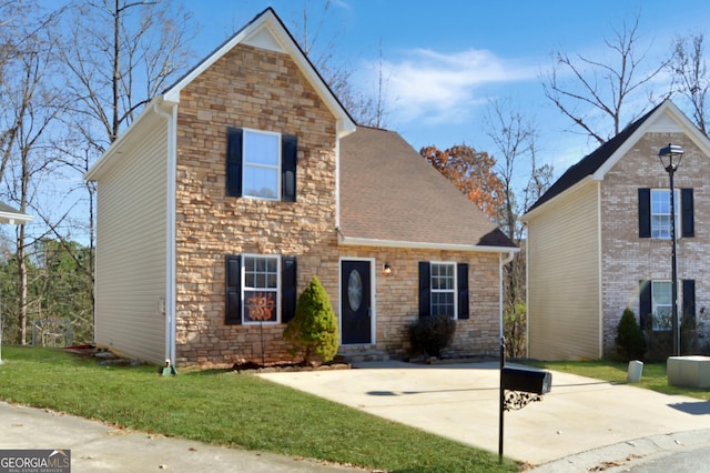 view of front property with a front yard