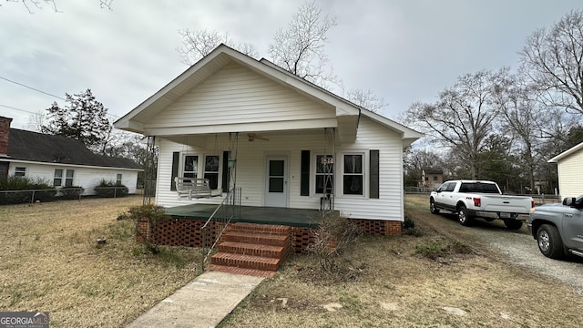 bungalow-style house with a porch