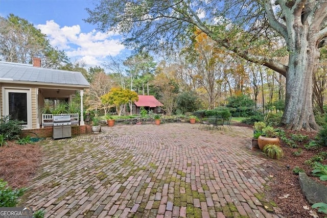 view of patio featuring area for grilling