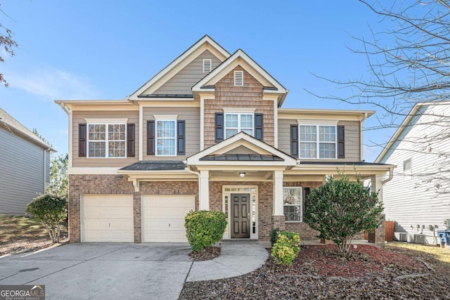 craftsman inspired home featuring a garage