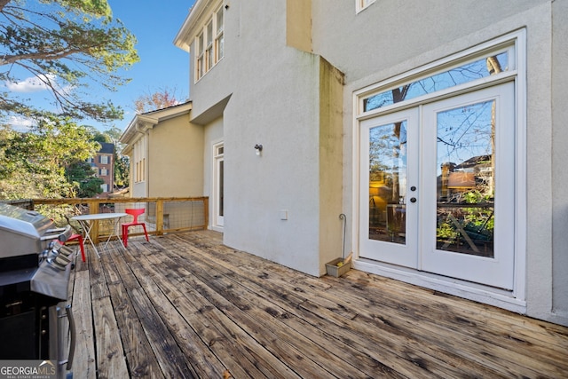 deck with french doors