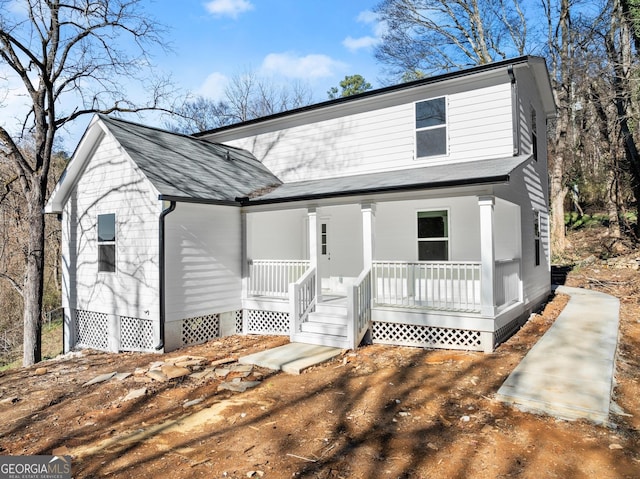 front facade with covered porch