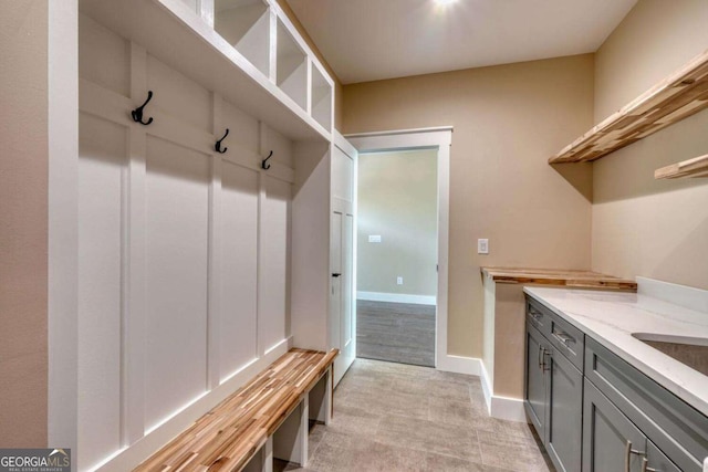 mudroom with sink