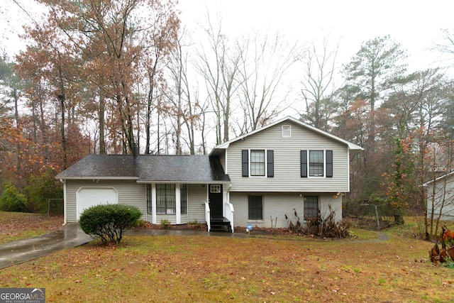 tri-level home with a garage