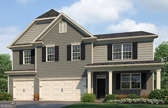 view of front of house featuring a garage