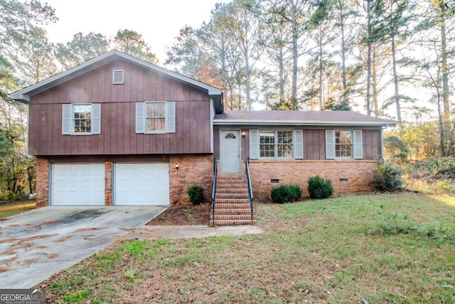 split level home featuring a garage