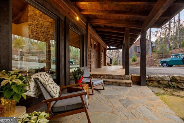 view of patio featuring covered porch