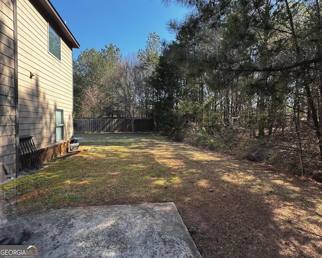 view of yard with fence