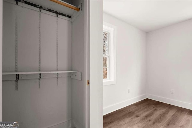 spacious closet with hardwood / wood-style floors