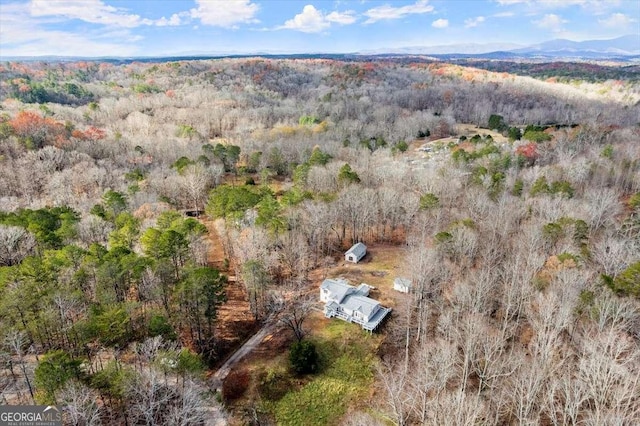 bird's eye view with a mountain view