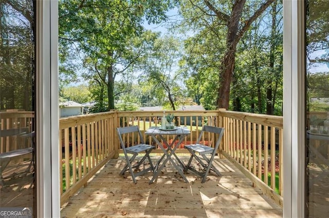 view of wooden deck