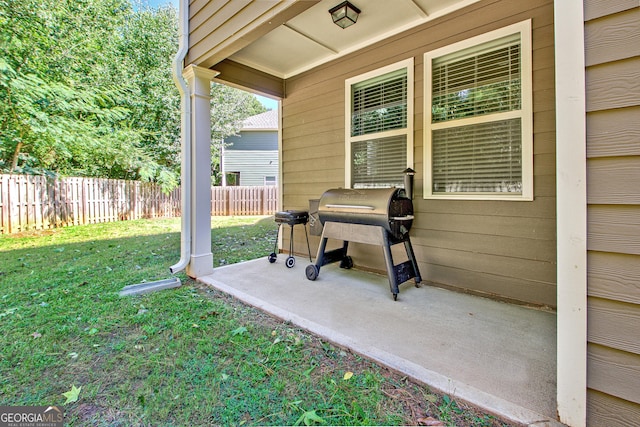 view of patio with grilling area